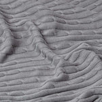 Combed Cotton Cable Knit Throw | 130cm x 170cm | Grey