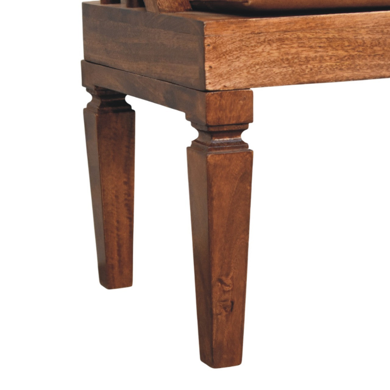 Artisan Furniture Solid Wood Bordeaux Leather Bench, Upholstered