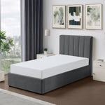 Evelynne Fabric Ottoman Bed Frame With Storage | Single | Dark Grey