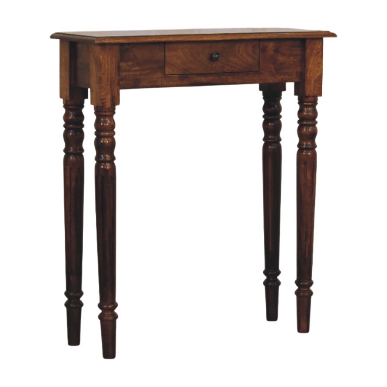Artisan Furniture Solid Wood Turned Legs 1 Drawer Chestnut Console, Brown