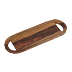 HOMESCAPES Long Mango Wood Serving Tray & Board
