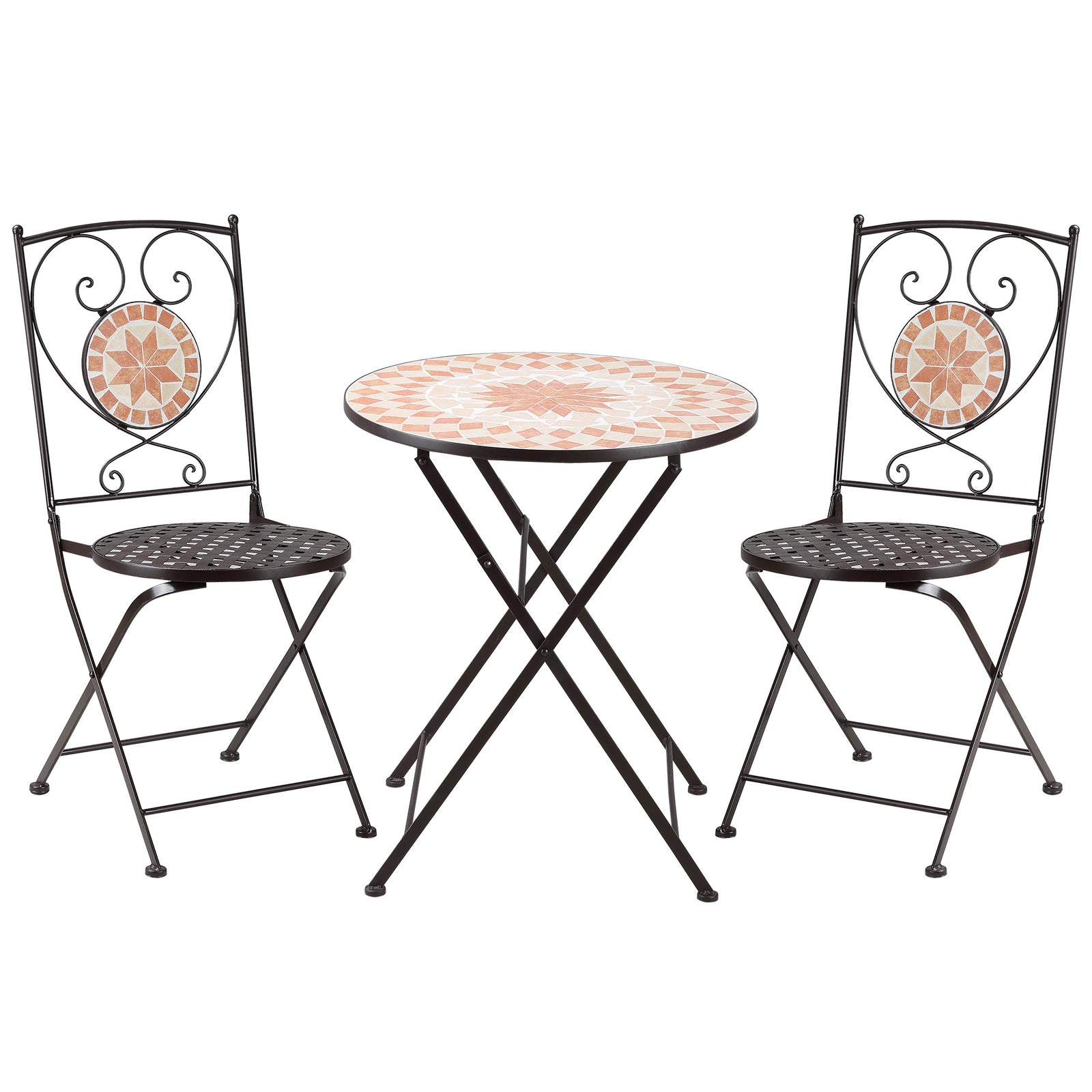 3-piece Outdoor Bistro Set With Round Table And 2 Chairs