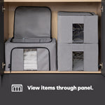 Livivo Set Of 3 Extra Large Fabric Storage Bags With Dual Zip Access