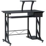 Executive Wooden Desk, Tray Table, Workstation | Black