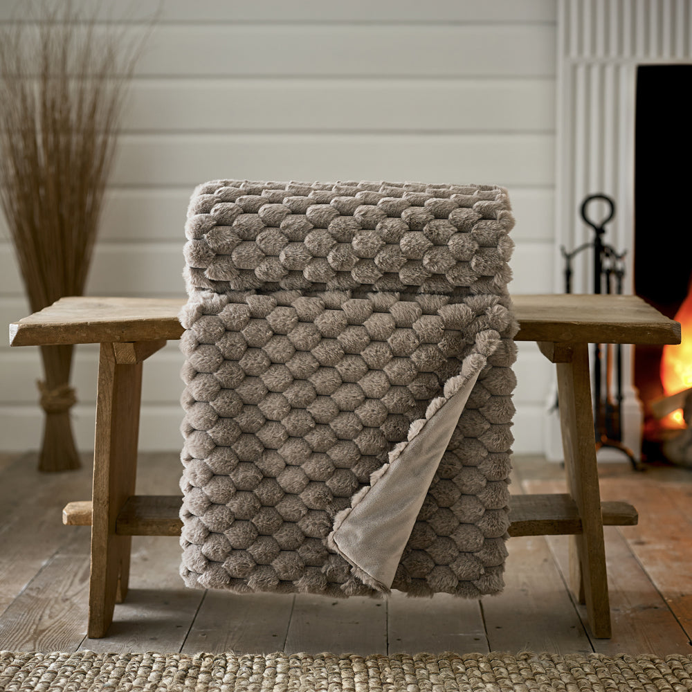 Northcombe Supersoft Faux Fur Throw | 130cm x 180cm | Brown