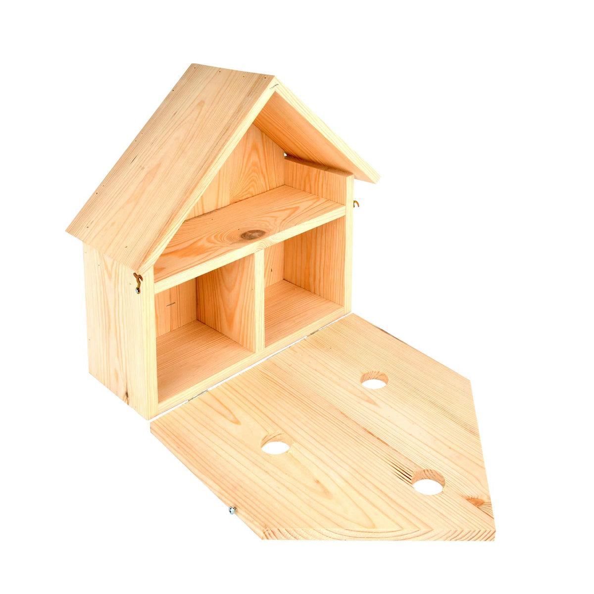 Sparrow Silhouette Wooden Bird House | 8 Panel | Beige