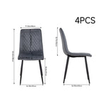 Breeins Set Of 4 Velvet Upholstered Diamond-quilted Dining Chair