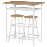 3 Piece Dining Kitchen Set W/ 1 Table And 2 Matching Chairs | White