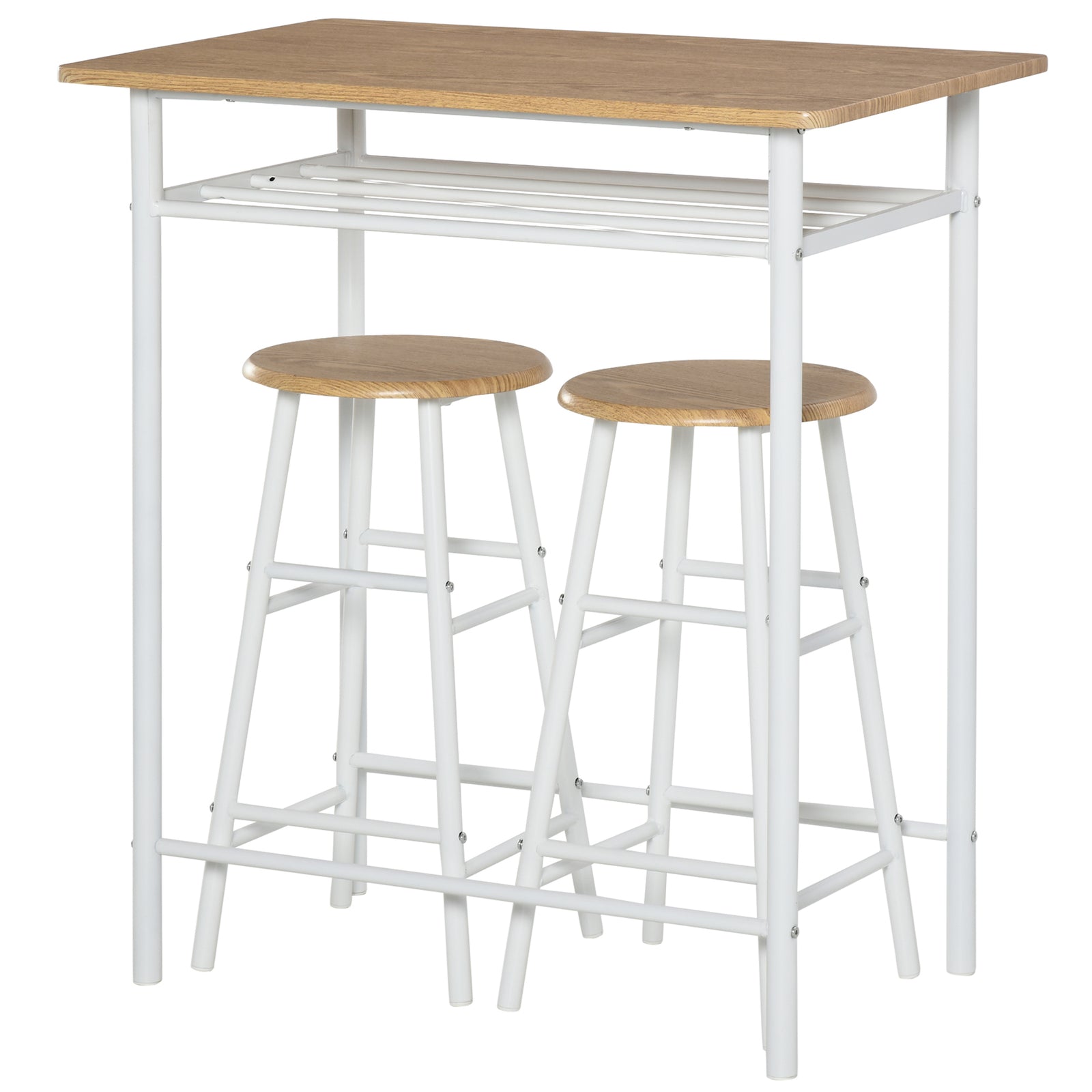 3 Piece Dining Kitchen Set W/ 1 Table And 2 Matching Chairs | White