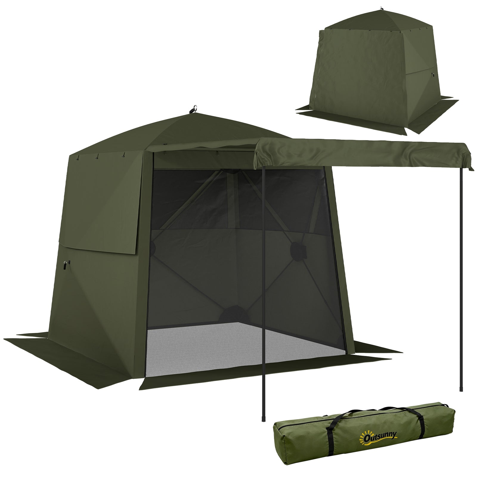 Pop Up Gazebo Waterproof With Awning 2 X 2 M | Green