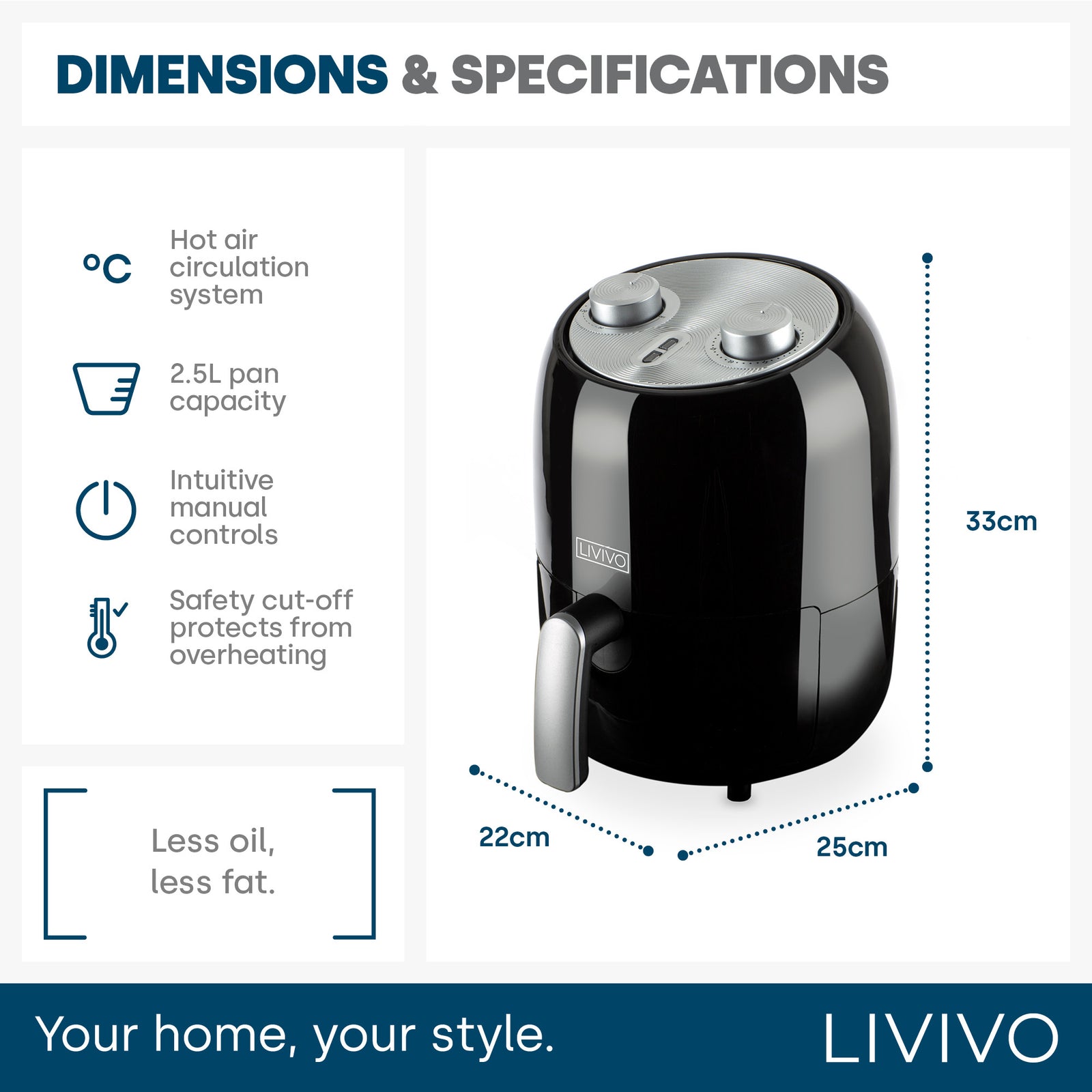 2l Air Fryer - Black