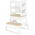 Aiyaplay 2 In 1 Toddler Tower W/ Chalkboard, Safety Rail, For Kitchen, Sink
