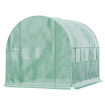 Walk-in Polytunnel Greenhouse W/ Sidewalls | Green