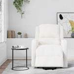 Living and Home Chenille Massage Recliner Chair With Heat – Push-back Single Sofa, 8-point Vibration, 5 Modes & Timer, White Beige