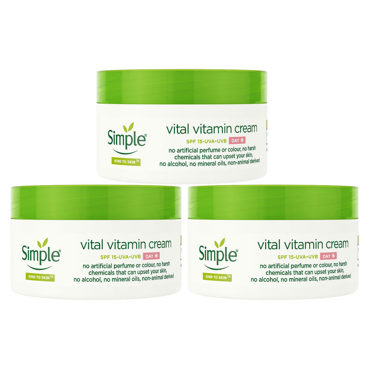 Kind To Skin Day Cream Spf 15 Vital Vitamin Sensitive Skin 50ml | Set of 3