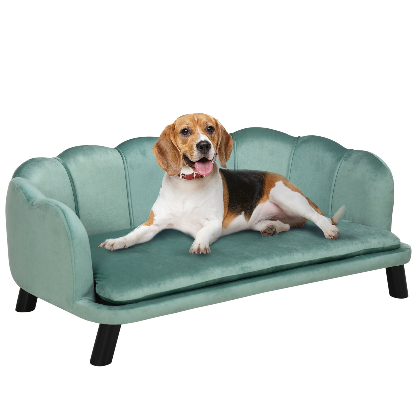 Dog Sofa, Pet Couch Bed For Medium, Large Dogs W/ Legs, Cushion | Green