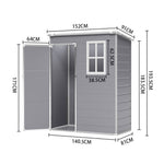 5x3ft Heavy Duty Outdoor Plastic Storage Shed  Waterproof Lockable