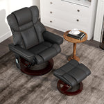 Massage Recliner Chair With Footstool Adjustable Backrest | One Size | Black