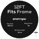 Replacement Trampoline Mat For 12ft Trampoline Frame | Black