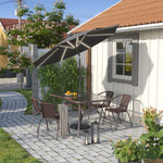 3m Solar Led Patio Umbrella, Outdoor Parasol With 16 Led Tubes, Crank Lift & Push Button Tilt With Resin Base | One Size | Dark Grey