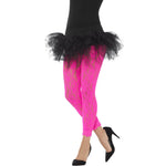 80s Lace Leggings | Neon Pink
