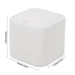 Modern Cube Storage Footstool Ottoman With Reversible Lid | White