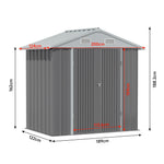 4x6 Ft Metal Storage Shed With Double Lockable Doors & 4 Air Vents  Outdoor Tool Shed For Garden