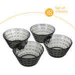 Prism Outdoor Dinner Bowls Set Of 4 - Smoke Grey
