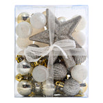 30 Pieces Shatterproof Christmas Tree Ornament Set Xmas Bauble And Snowflake Tree Topper