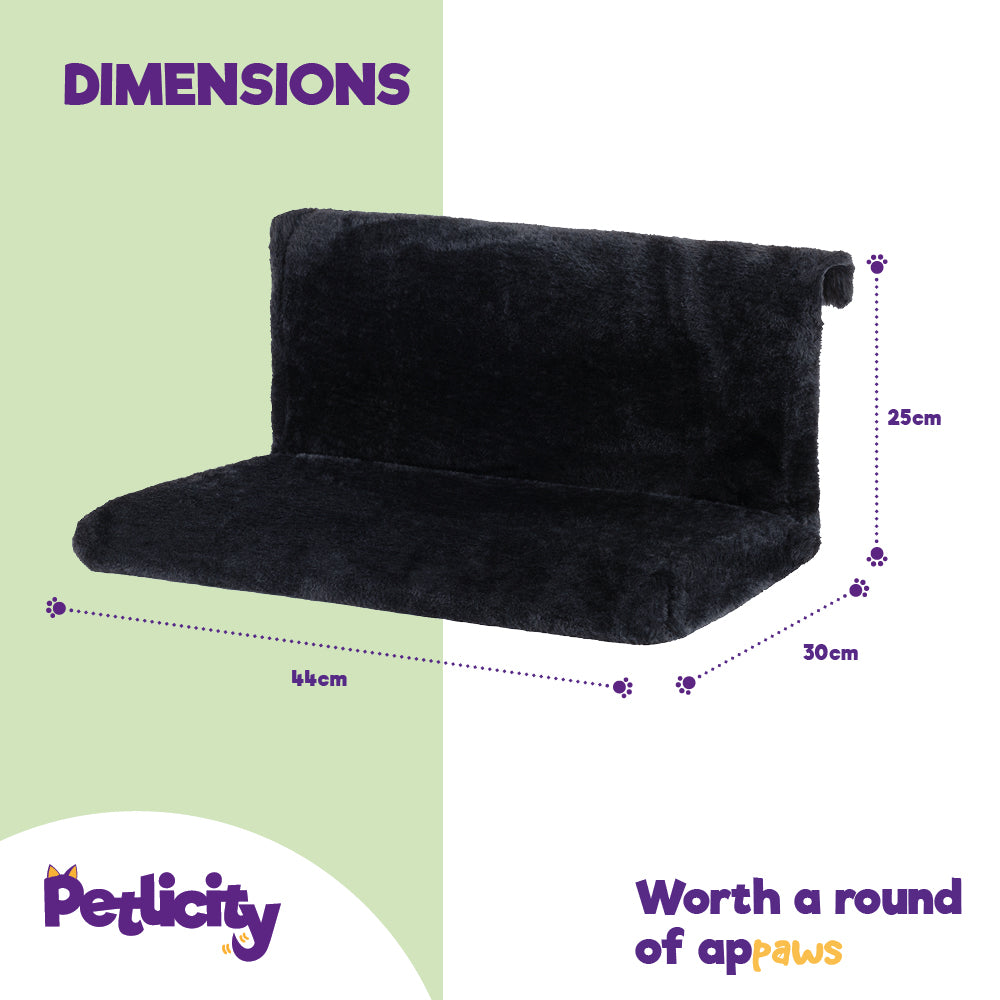 Petlicity Black Radiator Cat Bed With Removable Faux Fur Cover And Metal Frame