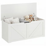 Storage Trunk For Living Room, With Safety Hinges, 100cm | White