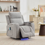 Cowley Electric Riser Recliner Chair With Massage And Heat, Drink Cooler, Table | Light Grey