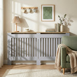 HOMCOM Radiator Cover Painted Slatted Mdf Cabinet Lined Grill