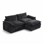 Modular Sofa Set With Chenille Upholstery And Wooden Frame | Dark Grey