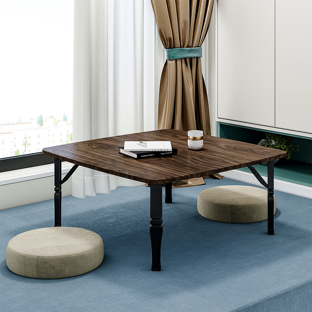 Square 80cm Wooden Folding Coffee Table | 80cm x 80cm | Brown