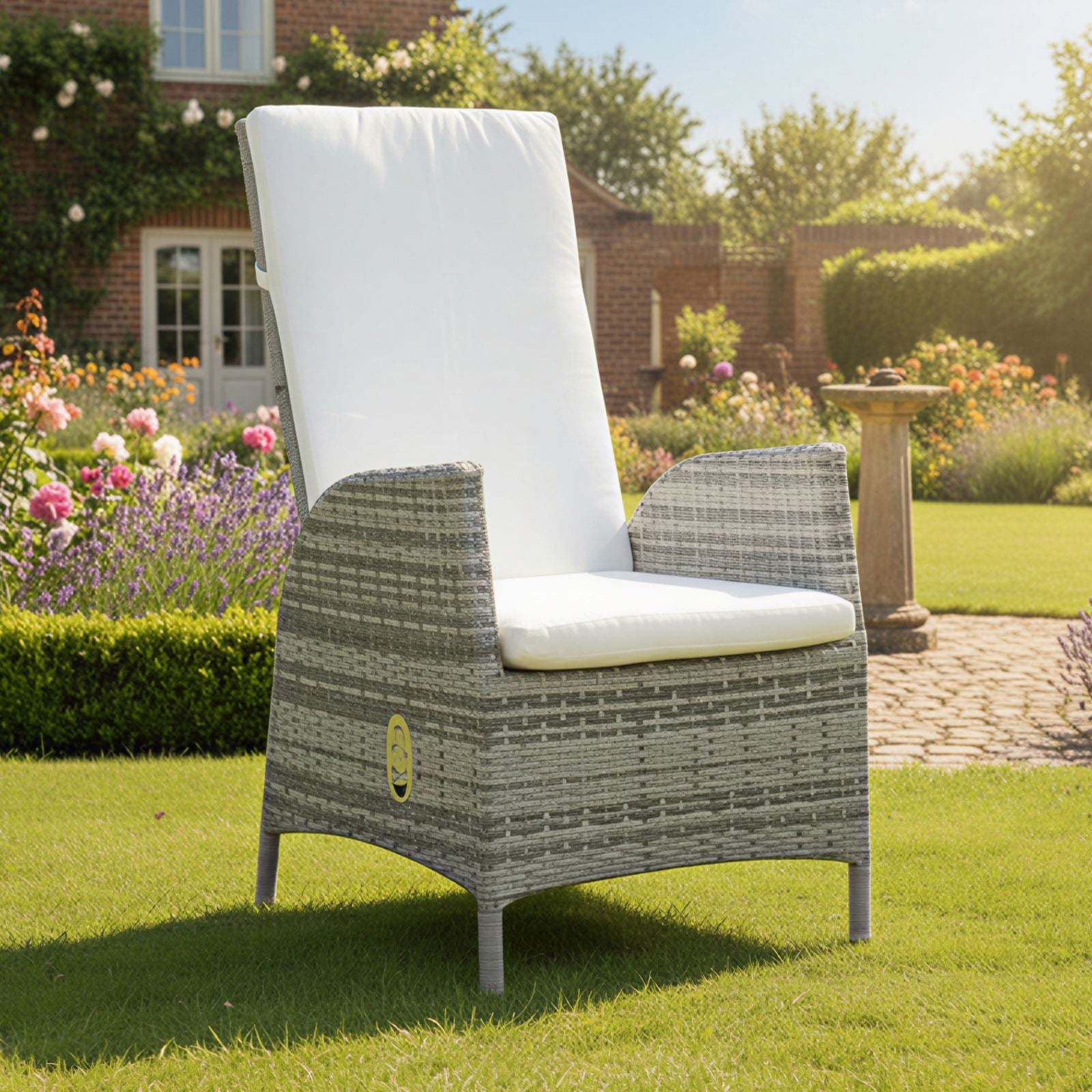Lisbon Pack Of Rattan Reclining Dining Chairs | Set-of-6 | Mixed Grey
