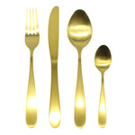 Cutlery Sets Brushed Gold Ss Light Spoon Fork 24 Piece Set