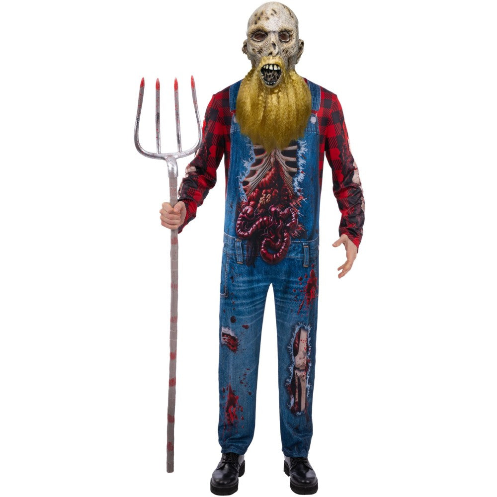 Hillbilly Zombie Mens Farmer Costume | Medium/Large