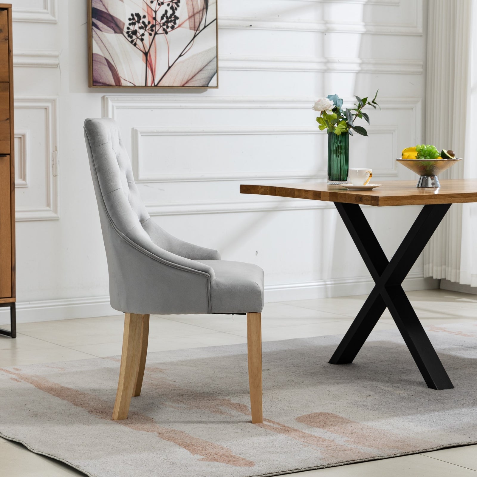 Set Of 2 Ravenna Velvet Dining Chairs | Silver