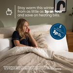 Livivo Premium Sherpa Heated Throw Beige Electric Blanket With 10 Heat Levels 9 Hour Timer Auto Shut Off Washable Design