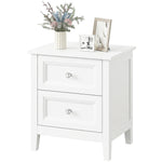 HOMCOM Nightstand With 2 Drawers White