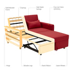 2-seater Pull Out Sofa Bed - Convertible Sleeper Sofa | Red