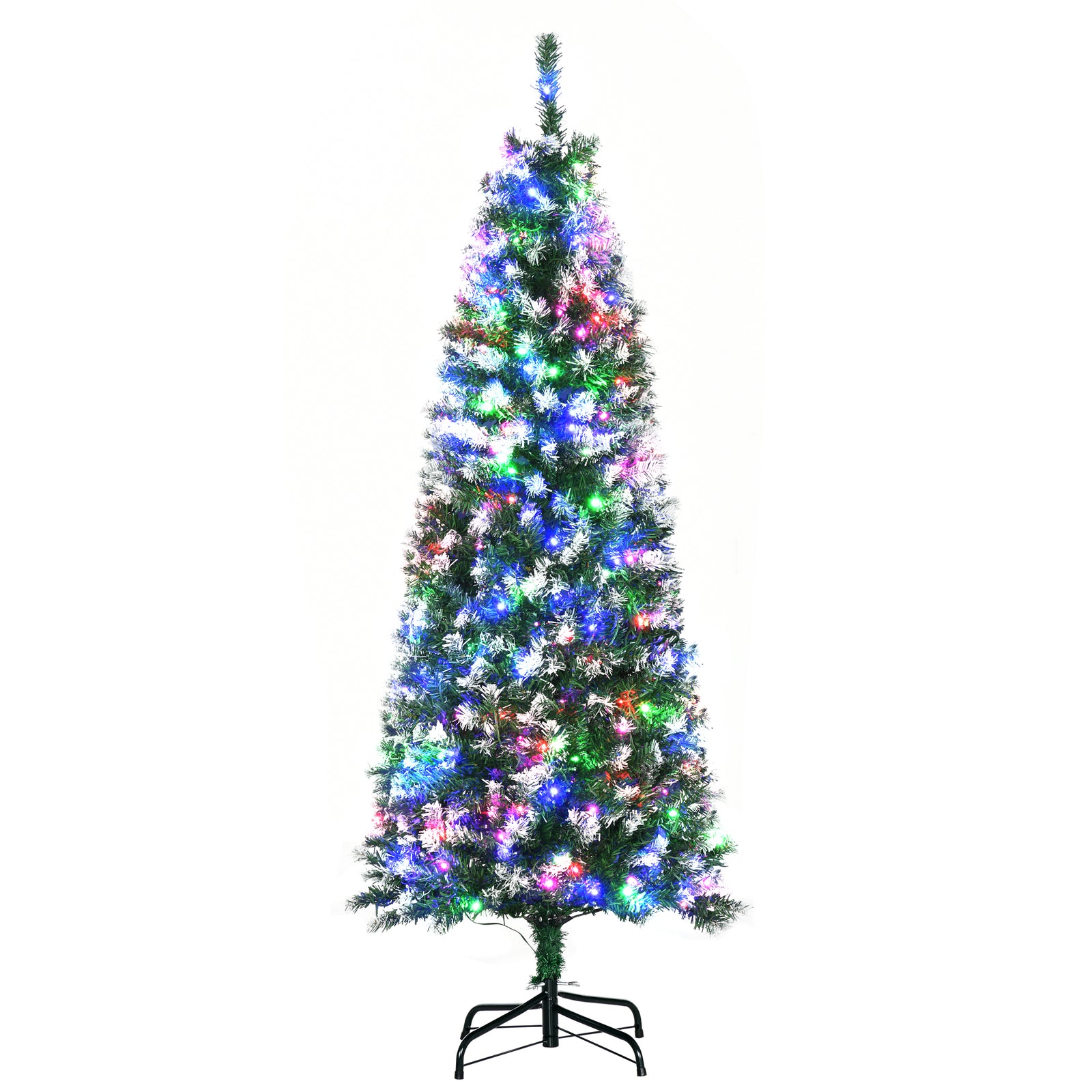 5/6/7ft Prelit Artificial Xmas Tree With Colourful Led | 5ft | Green