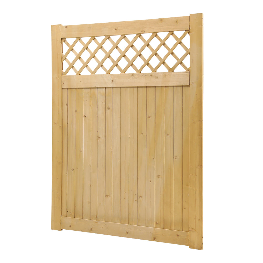 120cm W×90/120/150/180cm H Diamond-pattern Outdoor Garden Wooden Gate With Installation Hardware | 150cm