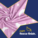 Wicked Gizmos Pink Glow In The Dark Blanket With Luminous Moon And Stars