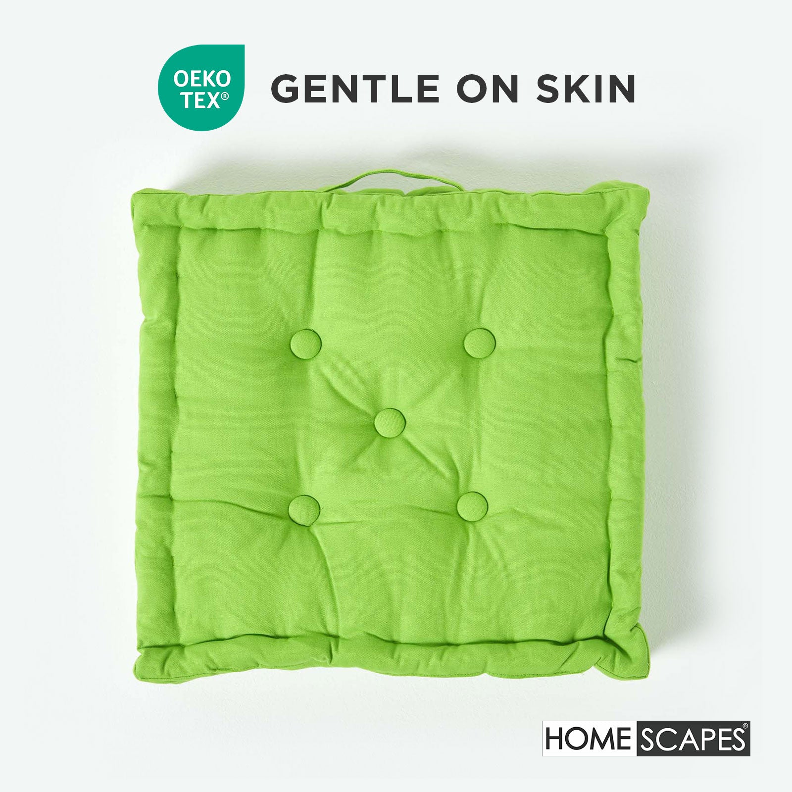 Cotton Plain Floor Cushion | 50cm x 50cm | Green