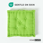 Cotton Plain Floor Cushion | 40cm x 40cm | Green