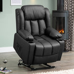 Sheridan Dual Motor Electric Riser Recliner With Massage And Heat | Black
