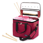 Fineway Crochet Knitting Bag Maroon Yarn Wool Needle Craft Storage Case