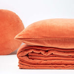 Velvet Cotton Quilted Throw | 150cm x 200cm | Burnt Orange